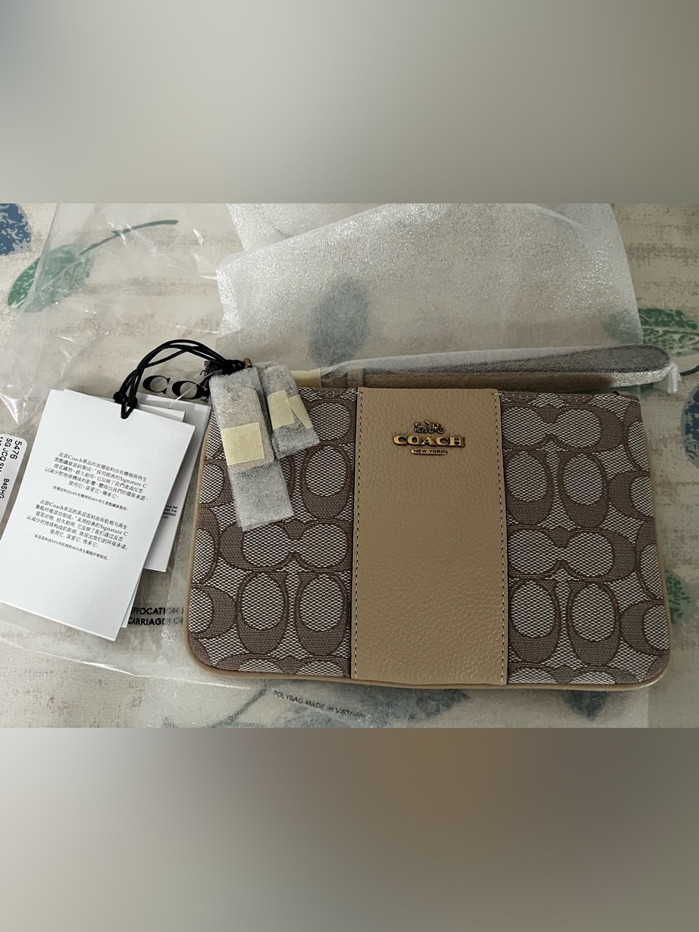 COACH Signature Jacquard Wristlet-NWT
